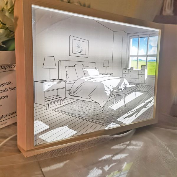 Decoration Charging Remote Control Bedroom Bedside Painting Nightlight
