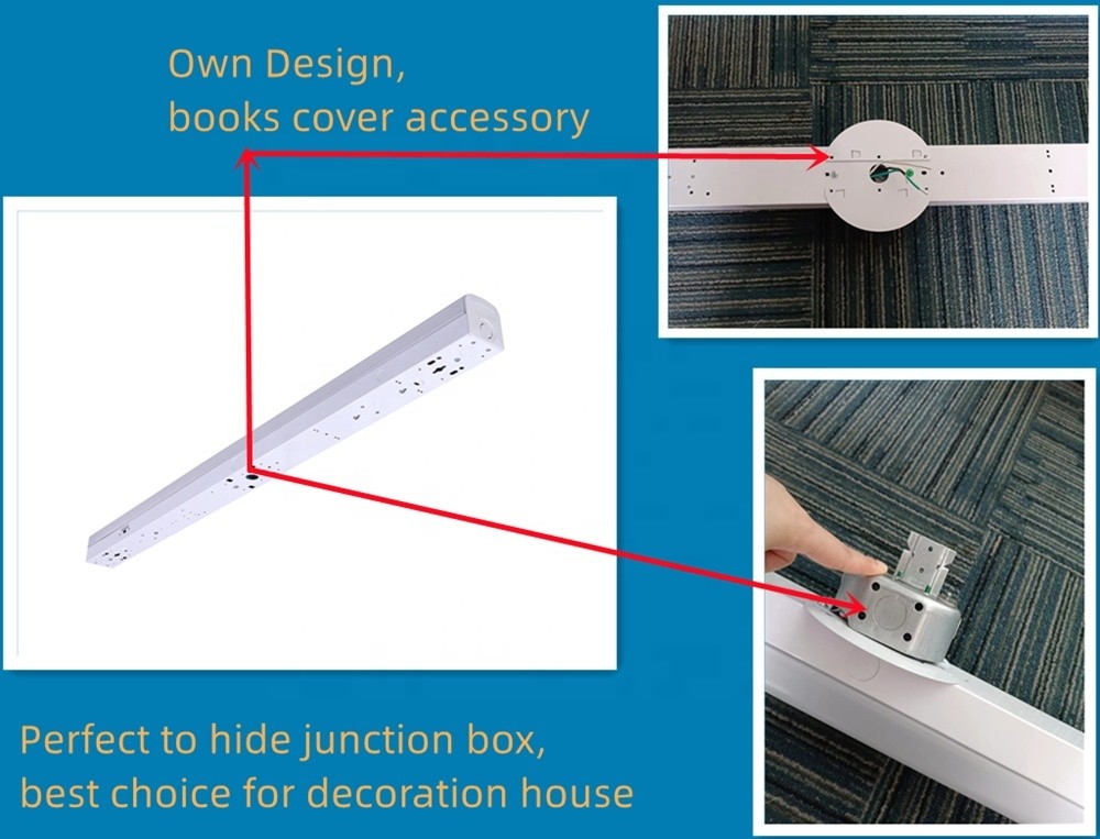 PC Material 25W 3CCT 2FT LED Linear Strip Light Fixtures for Commercial and Industrial