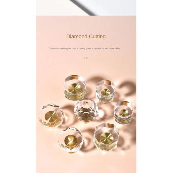 Modern Luxury French Crystal Single-Hole Brass Door Handle Pull for Dresser for Bedroom Use