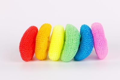 Free Samples Plastic Scouring Ball Not Easy To Change Shape For Pots And Pans