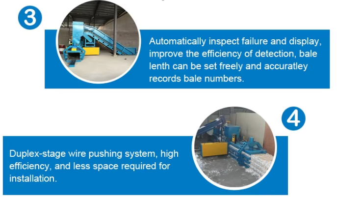 Paper Horizontal Waste Baler With 60 Tons Pressure PLC Control And Automatic Wire Feeding