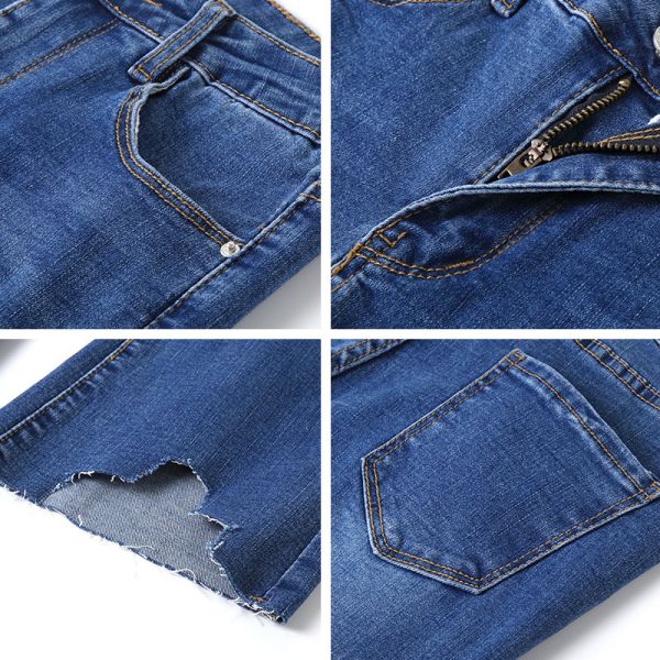 Средний хлопок XXS лайкра талии к джинсам дам XXS