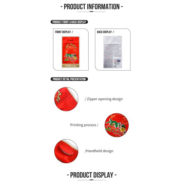 Customer Design Plastic Rice Packaging Bag Flat Bottom Pouch Zipper Packaging 5kg Basmati Rice Bag