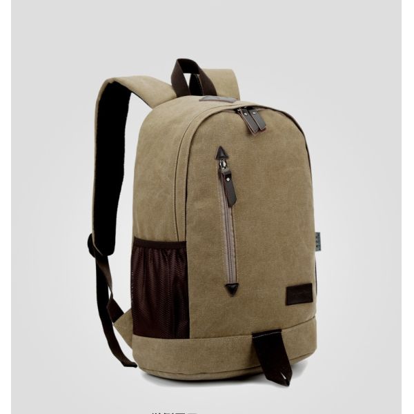 Outdoor canvas backpack unisex travel backpack bag with laptop compartment for high school students