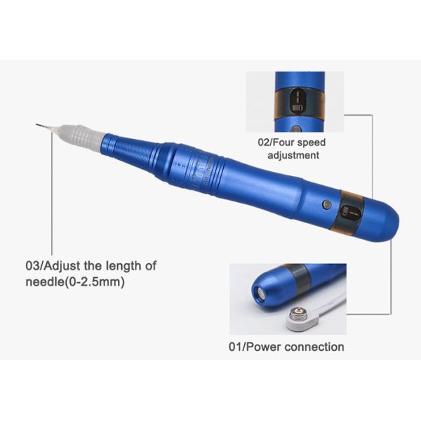 1A 18000R/Min Blue Permanent Makeup Machine Stable And Safe Metal Aluminum alloy