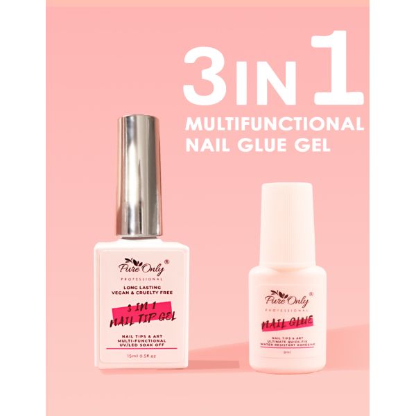 15Ml 3 in 1Soft Uv Led Glue Liquid for Non-Toxic Nail Tip Gel Glue on Nails French Nail Tip Adhesive Manufacture