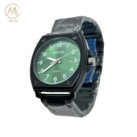 Montre de luxe de haute qualité en noir cas en acier inoxydable