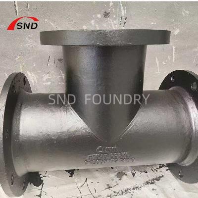Ductile Iron Pipe Fittings All Flange Tees Black Color ISO2531 Standard