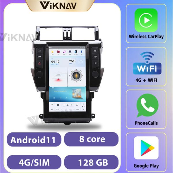 13.6 дюймовый Android стерео для 2014-2017 Toyota Prado 128G навигация GPS мультимедийный DVD-плеер Android беспроводной Carplay