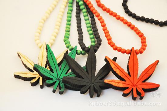 goodwood marijuana leaf pendant necklace wood necklace wooden necklace leaves