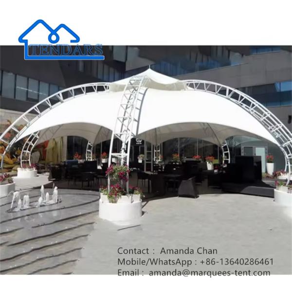 Heavy Duty Shade Membrane Structure Weave White Color Tarps Pvc Vinyl Tent