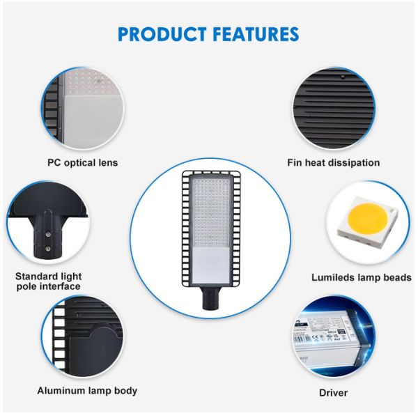 Energy Efficient IP66 Waterproof LED Street Light with 50W-200W Wattage for Outdoor Highway Lighting