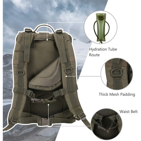 Горнолыжный поход Тактический рюкзак Спорт Спорт Спорт Внутренний рюкзак 600D Полиэстер Поездки Хранение Тактический рюкзак