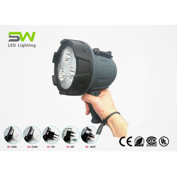 Cree Battery Operated Handheld Spotlight , Waterproof Spotlight AC Charger