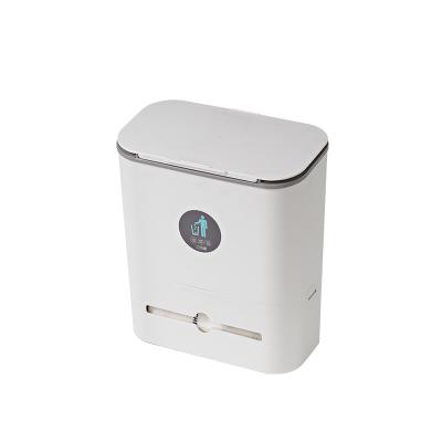 Restaurants Anti-odor Wall Mounted Hanging Slide Cover Trash Can Plastic Rubbish Bin