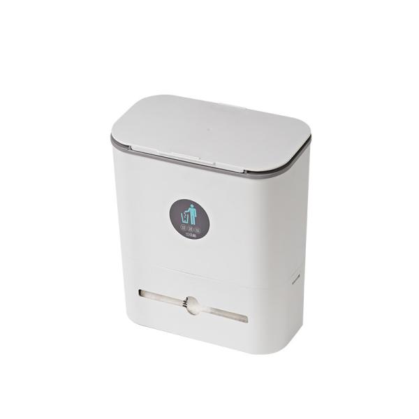 Restaurants Anti-odor Wall Mounted Hanging Slide Cover Trash Can Plastic Rubbish Bin