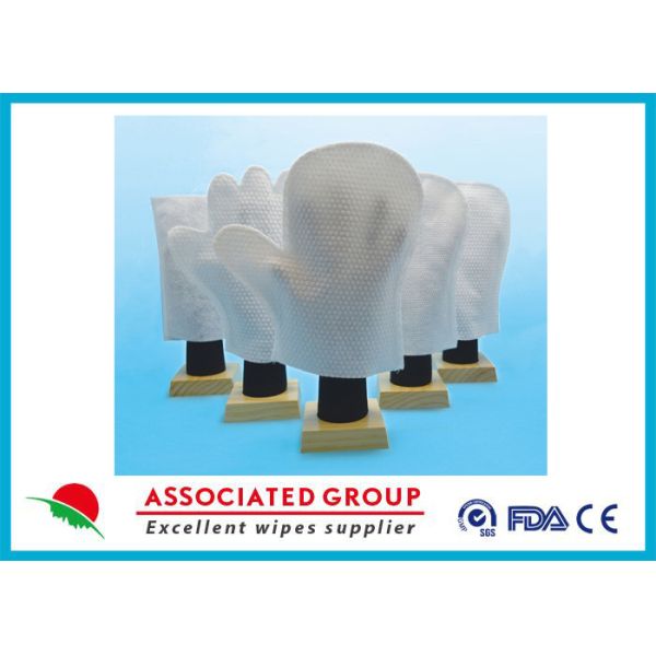 Перчатки мытья белого цвета влажные - и - сухие устранимые для Multi цели, шить однозаходной резьбы