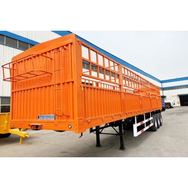 TITAN Animal Cattle Transport Trailers | Fence Semi Trailer | Sugar Cane Trailer 50 Tons for Sale
