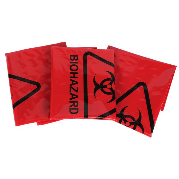 Large Thick 0.02mm 0.1mm Biohazard Plastic Bags For Hospital Waste