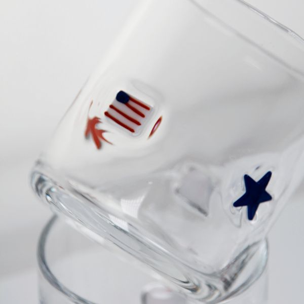 Hand Blown Patriotic Design Icon Glass with 400ml Capacity - Clear Tumbler for Whiskey and Cocktails