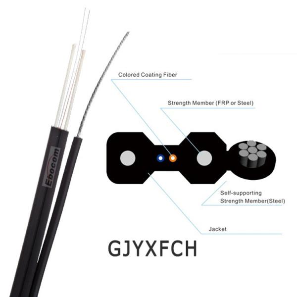 Outdoor No Metal GJYXFCH 1- 4Core G652D G657A1 G657A2 Drop Cable For Ftth Communication
