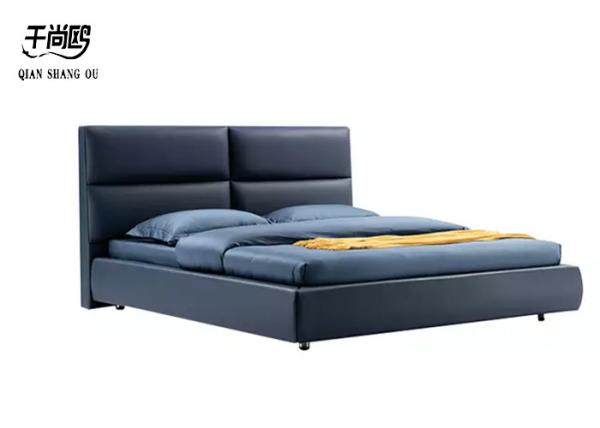 Oversized Leather King Size Upholstered Beds soft European style