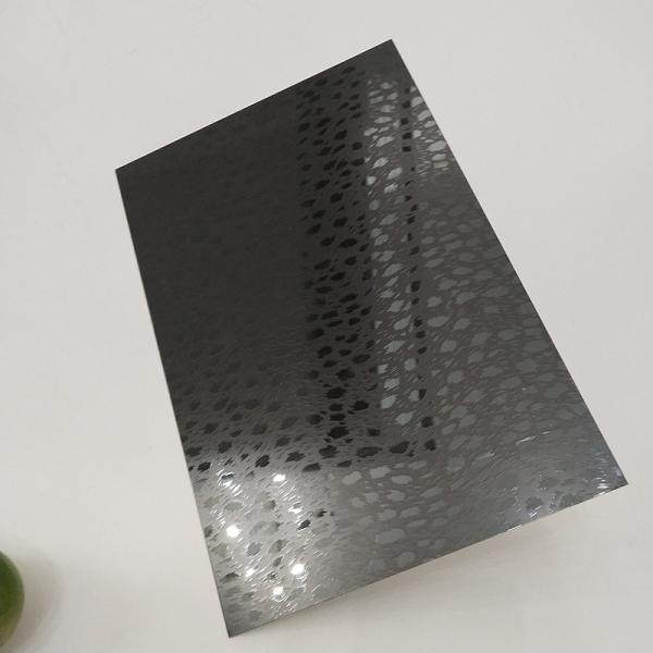 Decorative Interior Stainless Steel Wall Cladding Etched Black Mirror PVD Coating