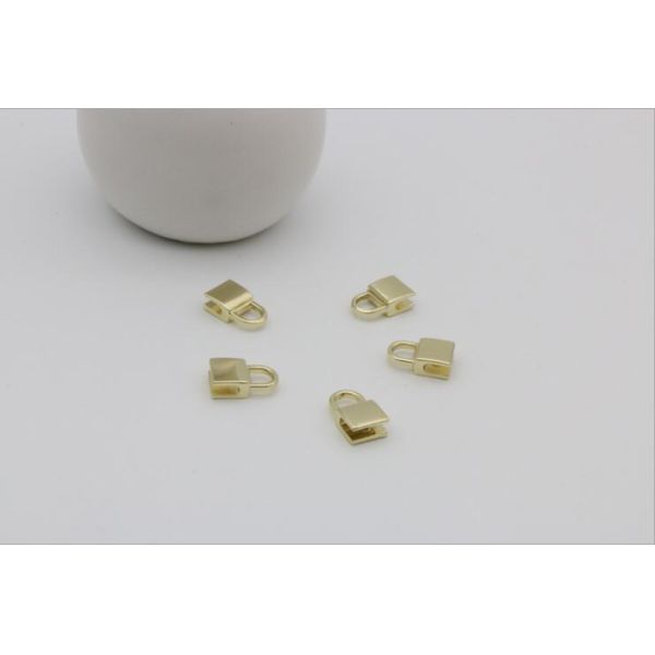 OEM design bag making accessories fashion light gold decorative metal lock parts