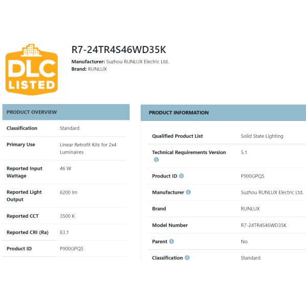 PC Material 46W 1-10v Dimming LED Magnetic Light Linear Retrofit Kits For Troffer
