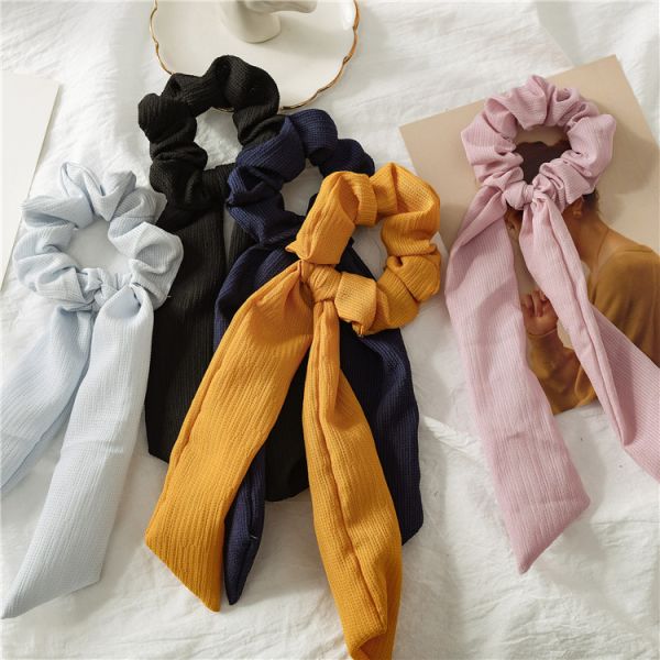 Japan Korea streamer headband solid color knot tassel head ring hair accessories manufacturers wholesale