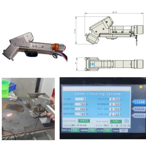 Industrial Handheld Laser Cleaning Machine for Carbon Steel Metals with 0-300mm Beam Size