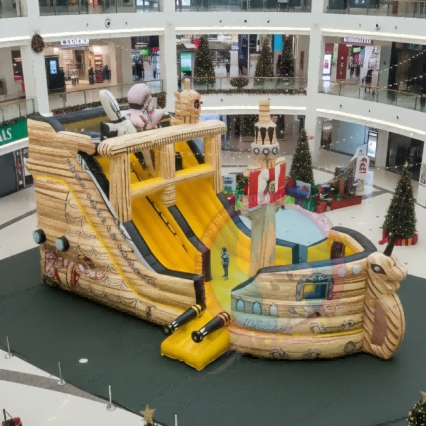 Pirate Ship Inflatable Amusement Park Commercial Playground Large Slide Bounce Castle Custom Theme Design Mall Event Rental Equipment