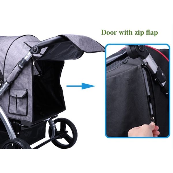 Fuentes lindas del animal doméstico de la carretilla del gris 600D Oxford de la tienda impermeable de aluminio del perro el 103x90x60cm