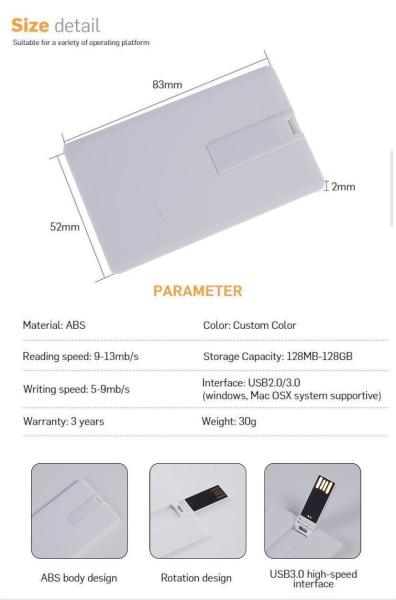 Hot Selling Promotional Credit Card USB Flash Drive with Full Color Printing, Best Promotion Gift