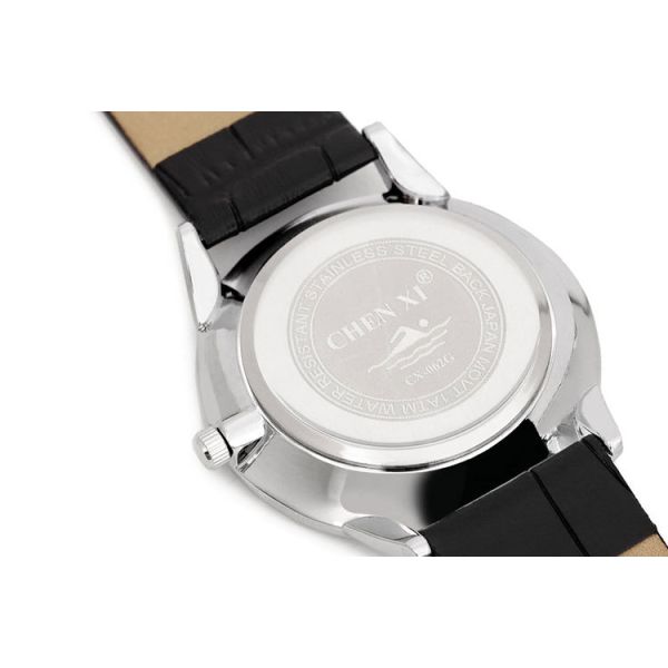 062A Top Quality PU Leather Split Leather Watch Black White Classic Fashion Leather Watch