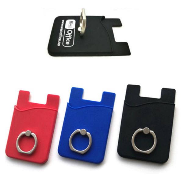 Monochrome Smartphone Credit Card Holder Key Ring Type Custom Logo Printed