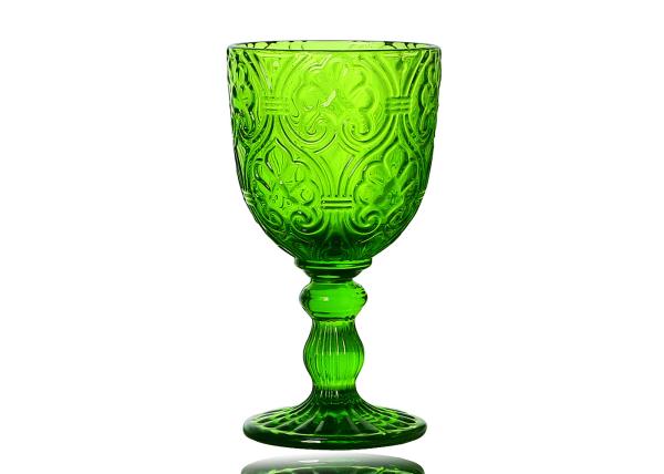 Fire Polishing Colored Crystal Wine Glasses 280ml Hand Made Wine Goblets