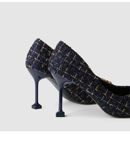 ZM022 857-10 Autumn New 2020 Sexy Women'S High Heel Shoes Wholesale Diamond Cat Heel Shallow Shoes