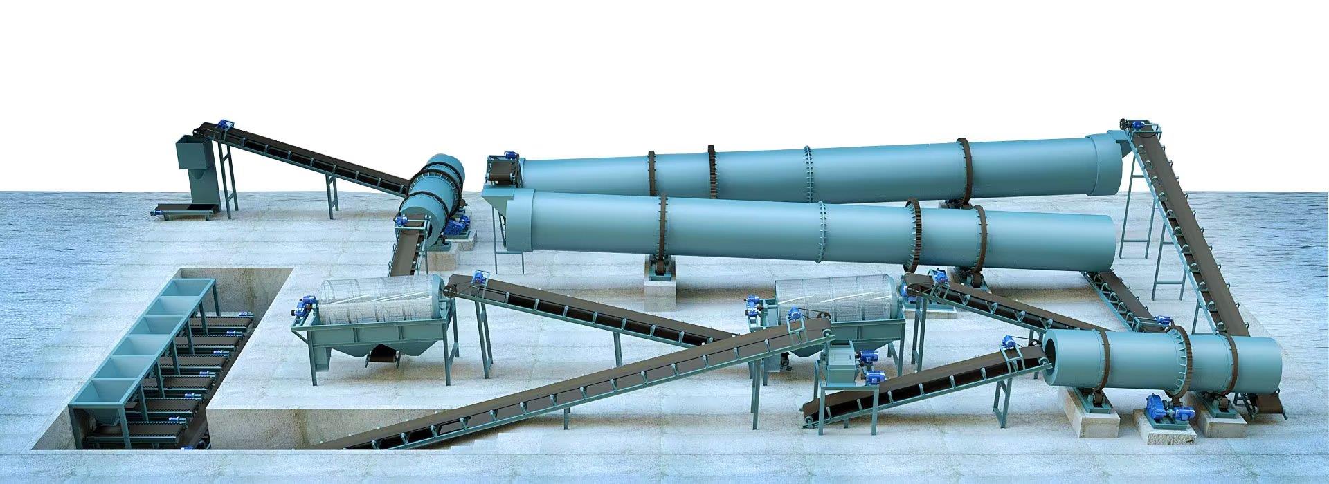 100,000 тонн / год Ротационный барабанный гранулятор NPK Производственная линия Гранилятор удобрений в форме шарика