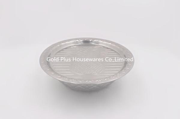 30-50cm Durable kitchen tools stainless steel rice washing bowl serving bowl vegetable washing basin with lid