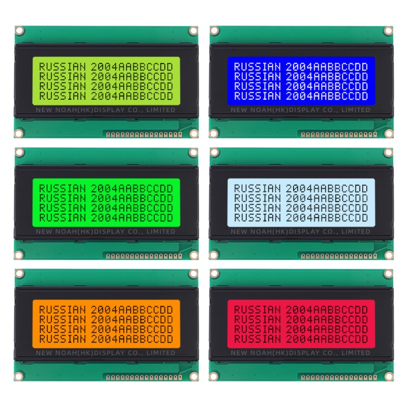 Cyrillic Yellow Green Film 2004K ST7066U Wide Angle Intelligent Electronic LCD Module