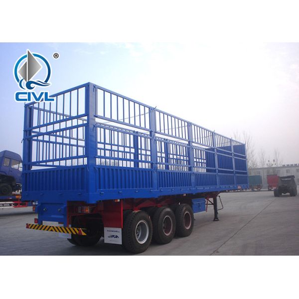 2 Axle Fence Semi Trailer Trucks For Transport Livestock