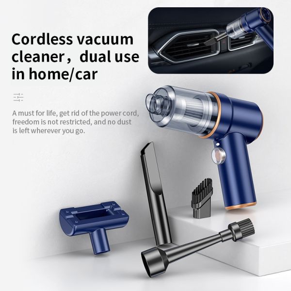 12V Household Portable Handheld Car Vacuum Cleaner with Light and Suction Function