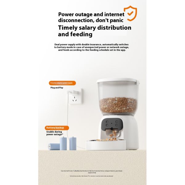 New Arrival 4L Smart Automatic Shooting Pet Feeder Modern Style PP Material Dog Cat Bowl Feeder Eco-Friendly Charging Capability