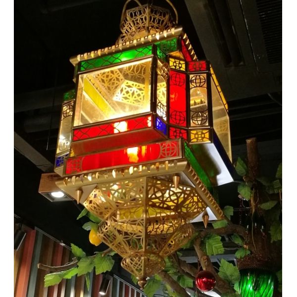 Arab Style Moslem Led Metal Glass Lighting Vintage Decor Pendant Light(WH-DC-45)