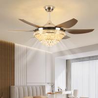 Ventilador de techo de cristal LED de sala de estar de 52 pulgadas control remoto