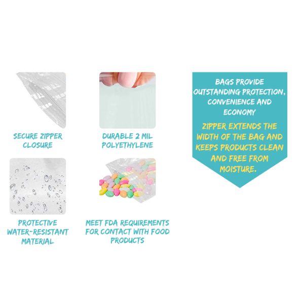 Secure Zipper Closure Custom Logo Print Polybags for Suffocation Warning and Security