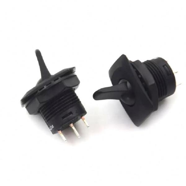 R13-402 ON-ON 3Pin 2Position Round Toggle Switch Maintained SPDT Panel Mount Black Color