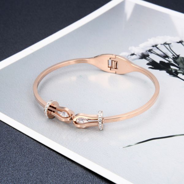 Unique niche design brand palace style diamond bracelet adjustable buckle bangle