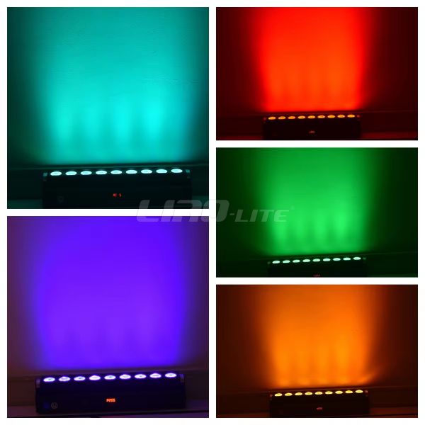 Indoor 9x18W 6in1 WIFI Smart Bar Light RGBWA UV Wireless Battery Led Wall Washer For Stage Party Wedding Event